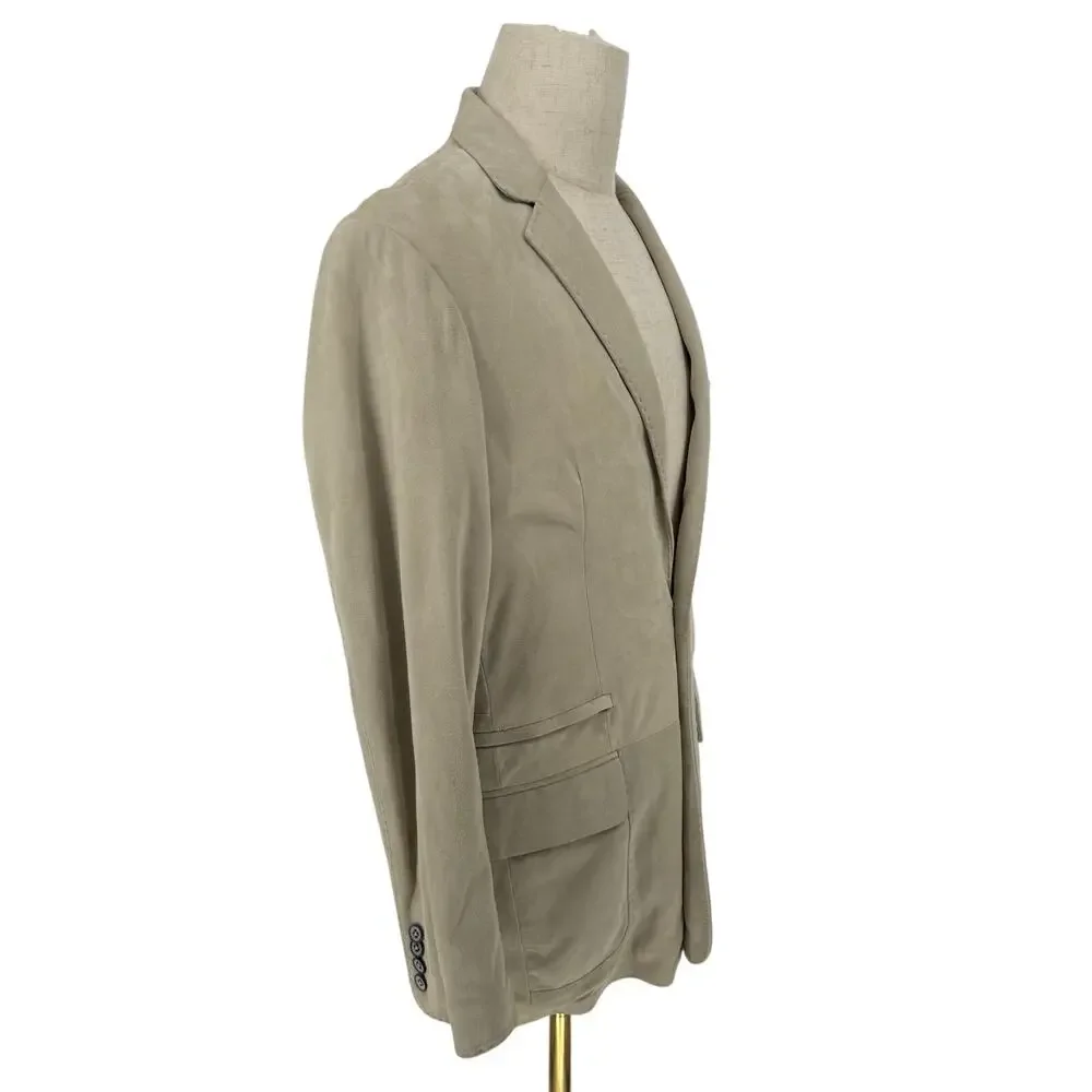 Robert Graham Casual Cream Suede Sport Coat Blazer Jacket Size 40